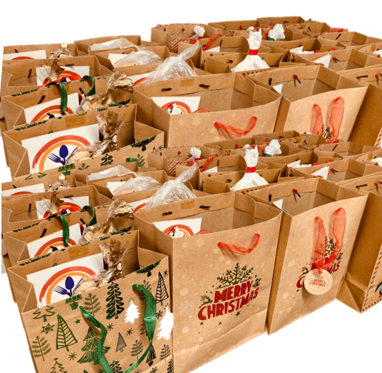 Wehnachtstüten für Wohnungslose