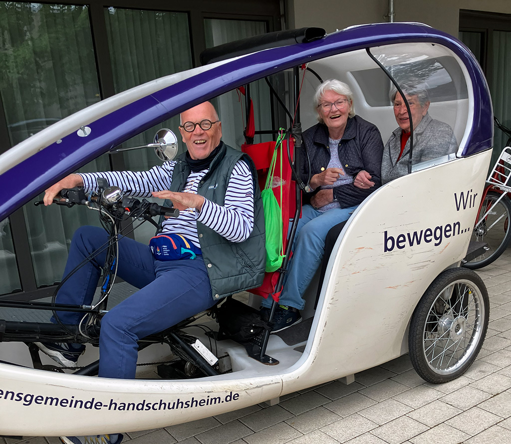 Die Fahrradrikscha kam sehr gut an